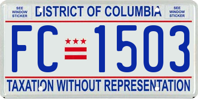 DC license plate FC1503