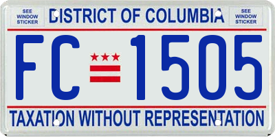 DC license plate FC1505