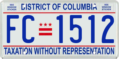 DC license plate FC1512