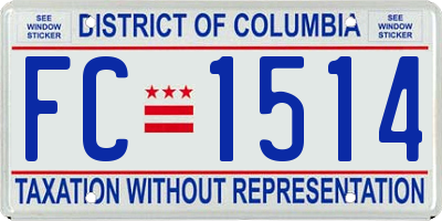 DC license plate FC1514