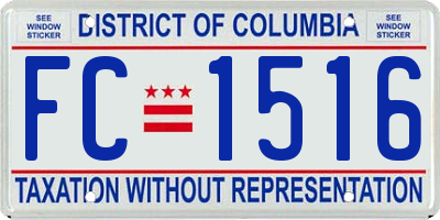 DC license plate FC1516