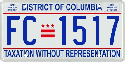 DC license plate FC1517