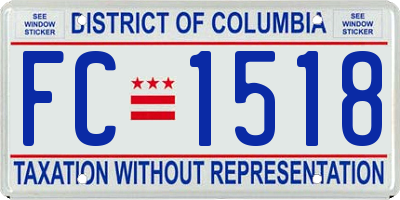 DC license plate FC1518