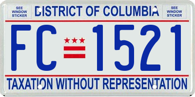 DC license plate FC1521