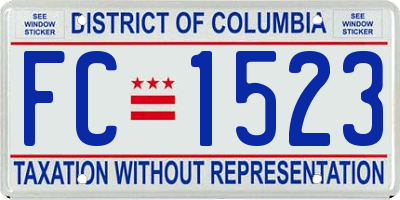 DC license plate FC1523