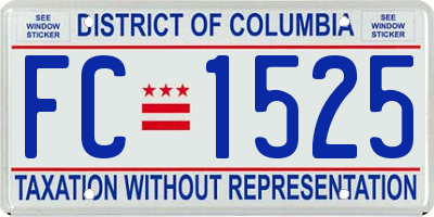 DC license plate FC1525