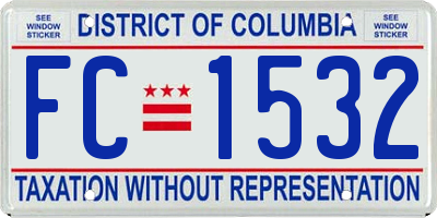 DC license plate FC1532