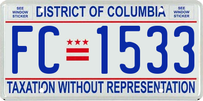 DC license plate FC1533