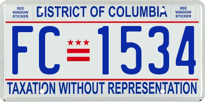 DC license plate FC1534