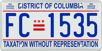 DC license plate FC1535