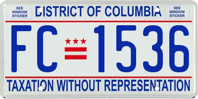 DC license plate FC1536