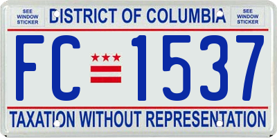 DC license plate FC1537