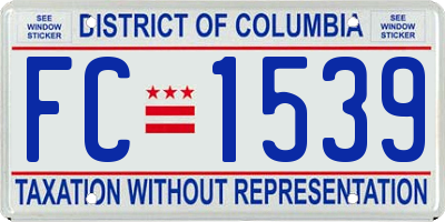 DC license plate FC1539