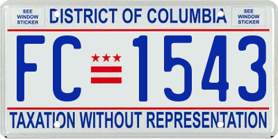 DC license plate FC1543