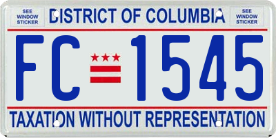 DC license plate FC1545