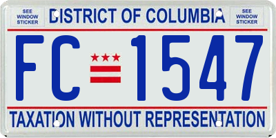 DC license plate FC1547