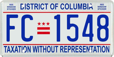 DC license plate FC1548