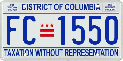 DC license plate FC1550