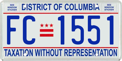 DC license plate FC1551