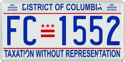 DC license plate FC1552