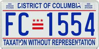 DC license plate FC1554