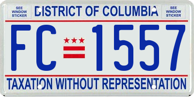 DC license plate FC1557