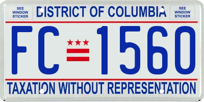 DC license plate FC1560