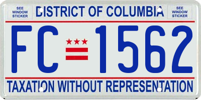 DC license plate FC1562