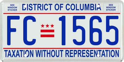 DC license plate FC1565