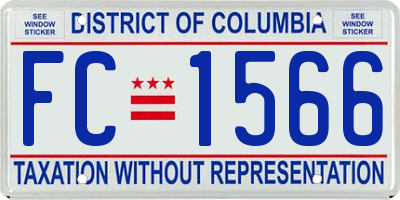 DC license plate FC1566