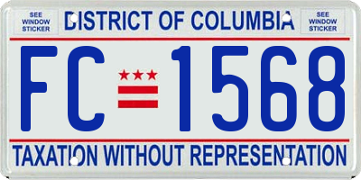 DC license plate FC1568