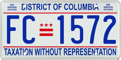 DC license plate FC1572