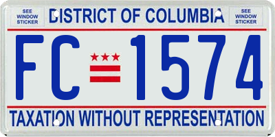 DC license plate FC1574