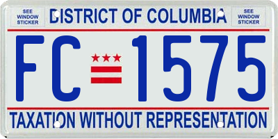 DC license plate FC1575