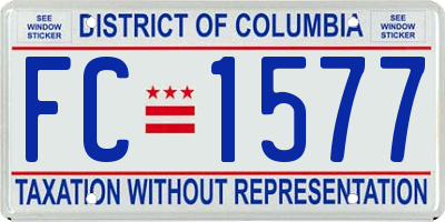 DC license plate FC1577