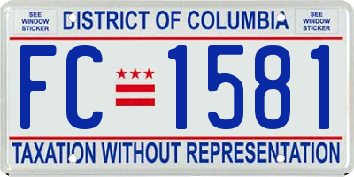 DC license plate FC1581