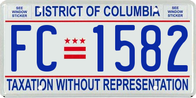 DC license plate FC1582