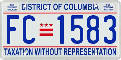 DC license plate FC1583