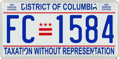 DC license plate FC1584