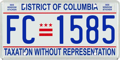 DC license plate FC1585