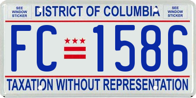 DC license plate FC1586