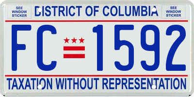 DC license plate FC1592