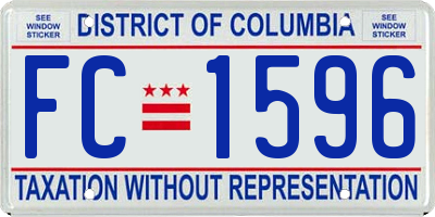 DC license plate FC1596