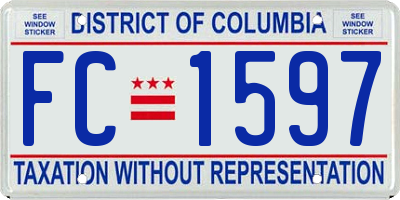 DC license plate FC1597