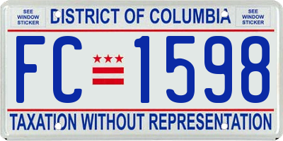 DC license plate FC1598