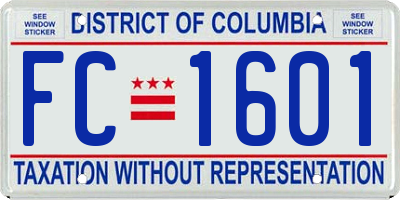 DC license plate FC1601