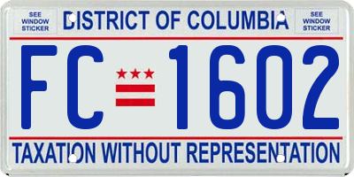 DC license plate FC1602