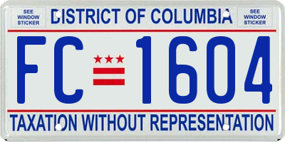 DC license plate FC1604