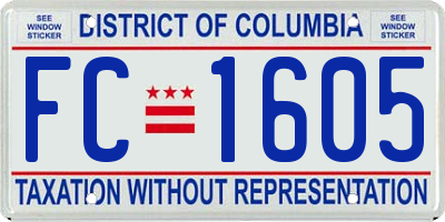 DC license plate FC1605