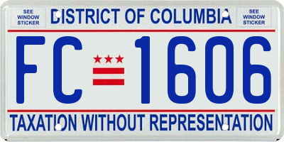 DC license plate FC1606